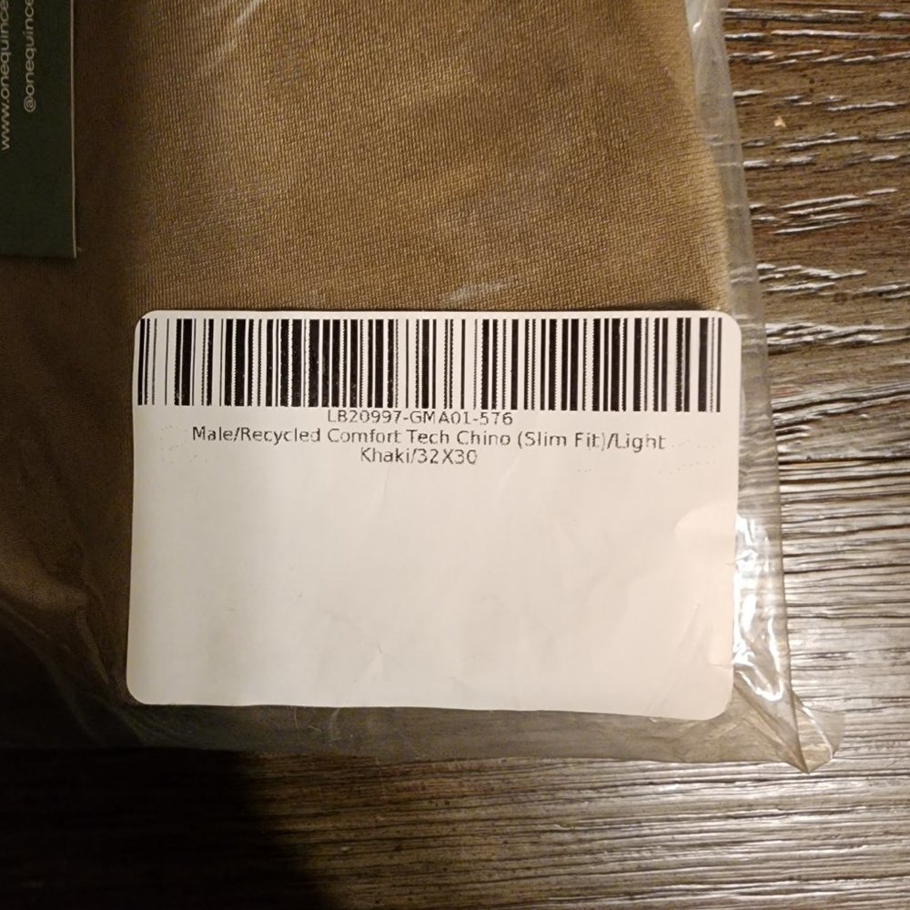 Quince Men’s Recycled Comfort Tech Chino (Slim Fit) NWT Light Khaki Various Size - Picture 3 of 4